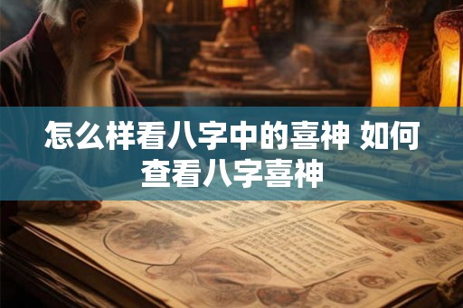 怎么样看八字中的喜神 如何查看八字喜神