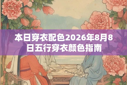 本日穿衣配色2026年8月8日五行穿衣颜色指南
