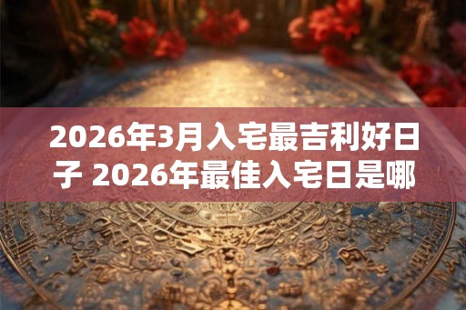 2026年3月入宅最吉利好日子 2026年最佳入宅日是哪一天