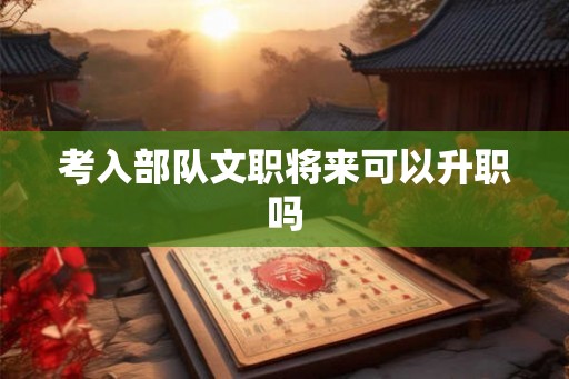 考入部队文职将来可以升职吗