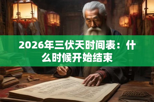 2026年三伏天时间表：什么时候开始结束