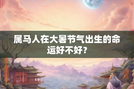 属马人在大暑节气出生的命运好不好？