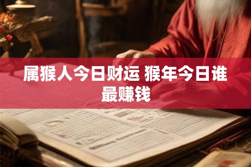 属猴人今日财运 猴年今日谁最赚钱
