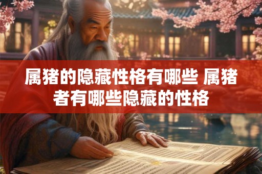 属猪的隐藏性格有哪些 属猪者有哪些隐藏的性格