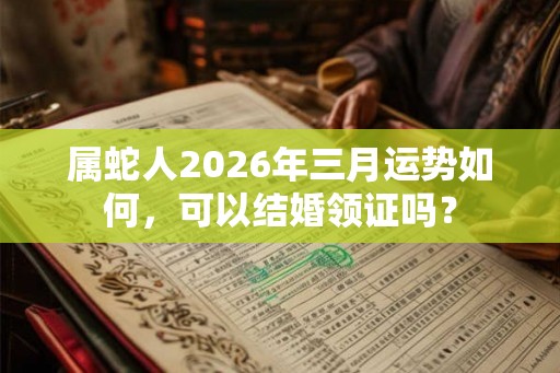 属蛇人2026年三月运势如何，可以结婚领证吗？