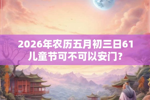 2026年农历五月初三日61儿童节可不可以安门？