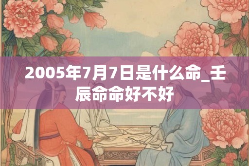 2005年7月7日是什么命_壬辰命命好不好