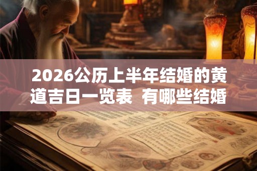 2026公历上半年结婚的黄道吉日一览表  有哪些结婚吉日