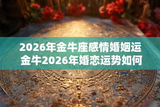 2026年金牛座感情婚姻运 金牛2026年婚恋运势如何 2026年金牛座感情婚姻运 金牛2026年婚恋运势如何