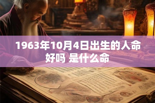 1963年10月4日出生的人命好吗 是什么命