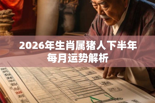2026年生肖属猪人下半年每月运势解析