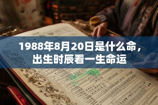 1988年8月20日是什么命，出生时辰看一生命运