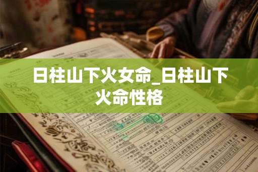 日柱山下火女命_日柱山下火命性格