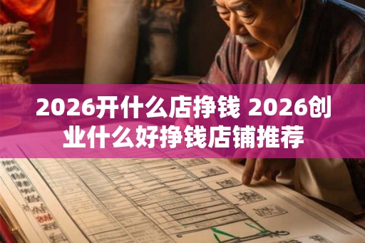 2026开什么店挣钱 2026创业什么好挣钱店铺推荐 2026开什么店挣钱 2026创业什么好挣钱店铺推荐