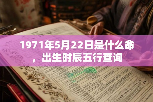 1971年5月22日是什么命，出生时辰五行查询