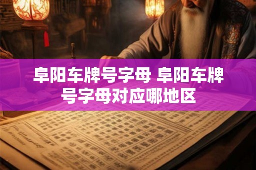 阜阳车牌号字母 阜阳车牌号字母对应哪地区