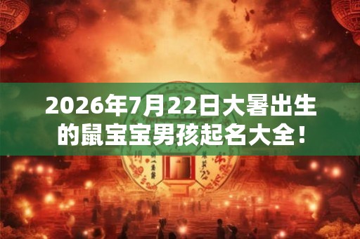 2026年7月22日大暑出生的鼠宝宝男孩起名大全！