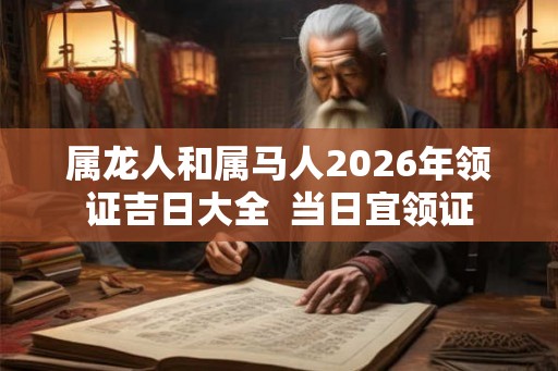 属龙人和属马人2026年领证吉日大全  当日宜领证
