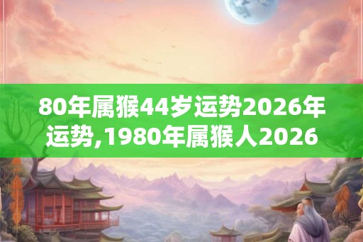 80年属猴44岁运势2026年运势,1980年属猴人2026年运势及运程