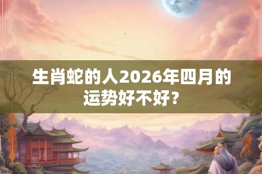 生肖蛇的人2026年四月的运势好不好？