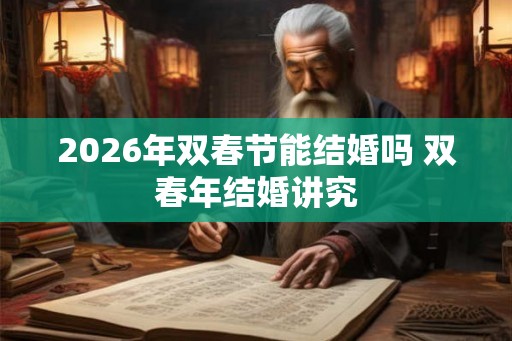 2026年双春节能结婚吗 双春年结婚讲究