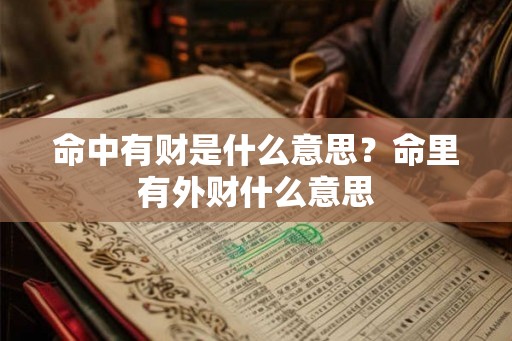 命中有财是什么意思？命里有外财什么意思