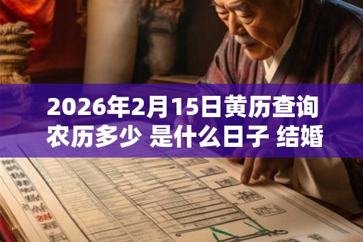 2026年2月15日黄历查询 农历多少 是什么日子 结婚吉时