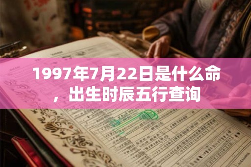 1997年7月22日是什么命，出生时辰五行查询
