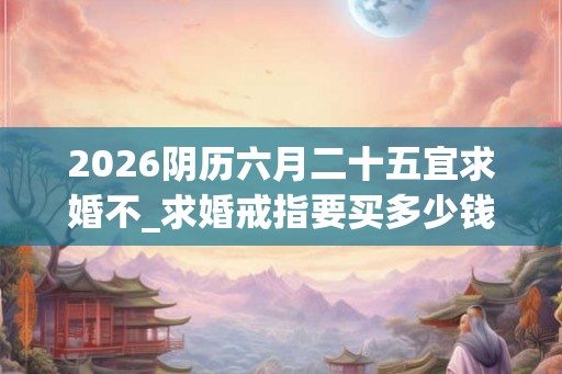 2026阴历六月二十五宜求婚不_求婚戒指要买多少钱