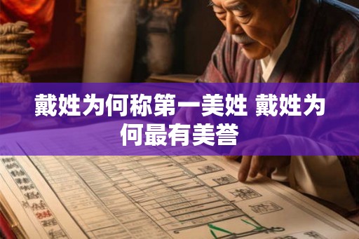 戴姓为何称第一美姓 戴姓为何最有美誉