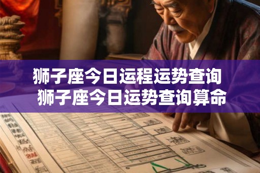 狮子座今日运程运势查询  狮子座今日运势查询算命网