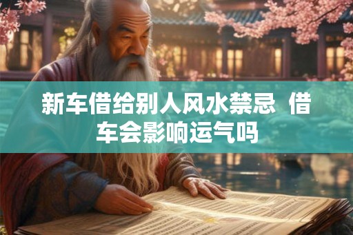 新车借给别人风水禁忌  借车会影响运气吗