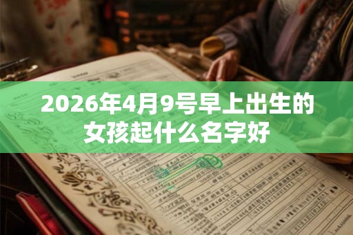 2026年4月9号早上出生的女孩起什么名字好