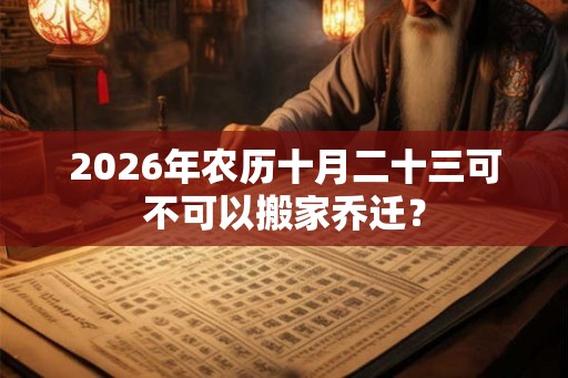 2026年农历十月二十三可不可以搬家乔迁？