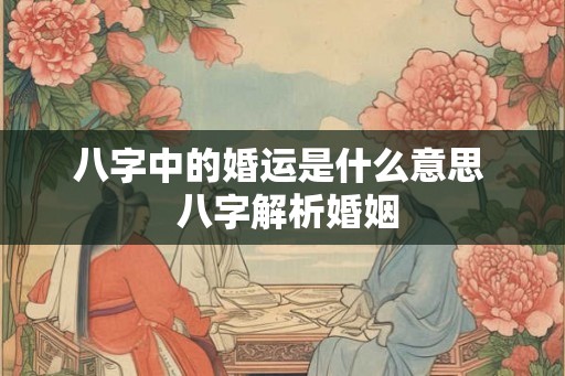 八字中的婚运是什么意思  八字解析婚姻