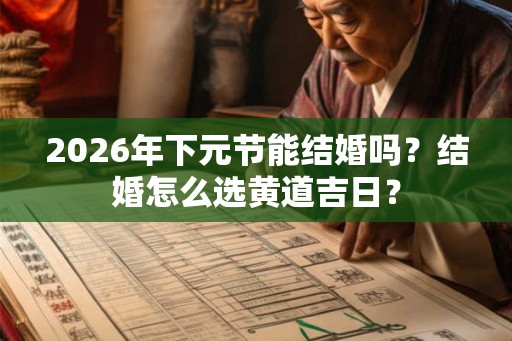 2026年下元节能结婚吗？结婚怎么选黄道吉日？