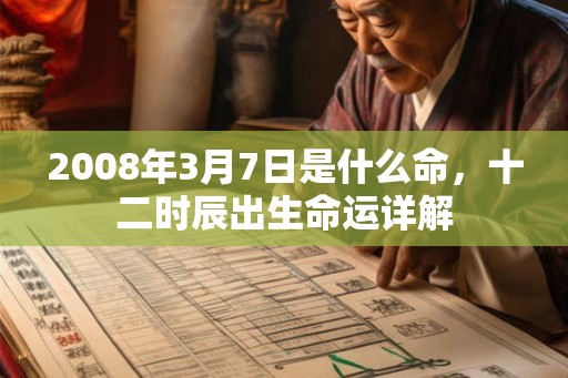 2008年3月7日是什么命，十二时辰出生命运详解