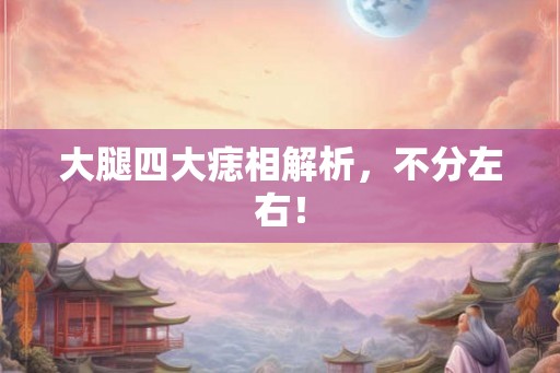 大腿四大痣相解析，不分左右！