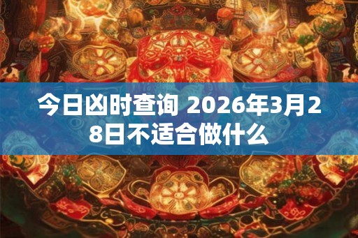 今日凶时查询 2026年3月28日不适合做什么