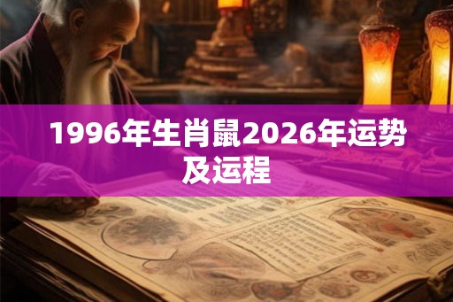 1996年生肖鼠2026年运势及运程 1996年生肖鼠2026年运势及运程