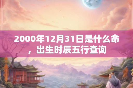 2000年12月31日是什么命，出生时辰五行查询
