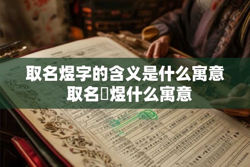 取名煜字的含义是什么寓意  取名璟煜什么寓意