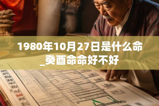1980年10月27日是什么命_癸酉命命好不好