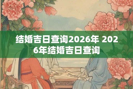 结婚吉日查询2026年 2026年结婚吉日查询