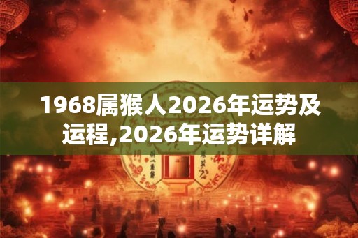 1968属猴人2026年运势及运程,2026年运势详解