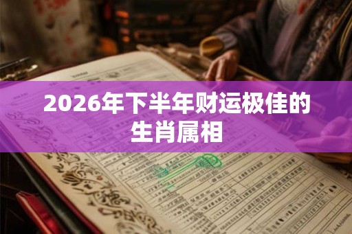2026年下半年财运极佳的生肖属相