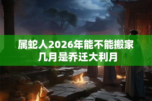 属蛇人2026年能不能搬家 几月是乔迁大利月 属蛇人2026年能不能搬家 几月是乔迁大利月