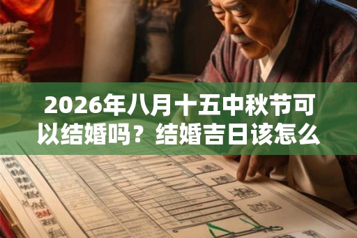 2026年八月十五中秋节可以结婚吗？结婚吉日该怎么选择？