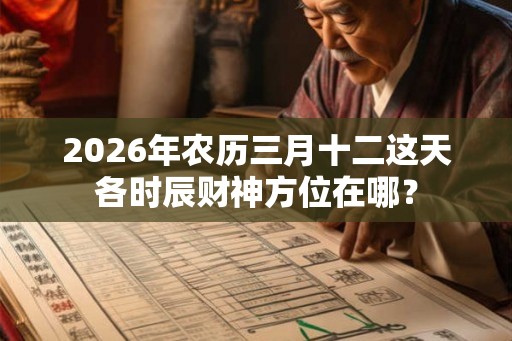 2026年农历三月十二这天各时辰财神方位在哪？