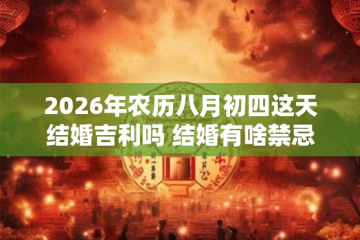 2026年农历八月初四这天结婚吉利吗 结婚有啥禁忌